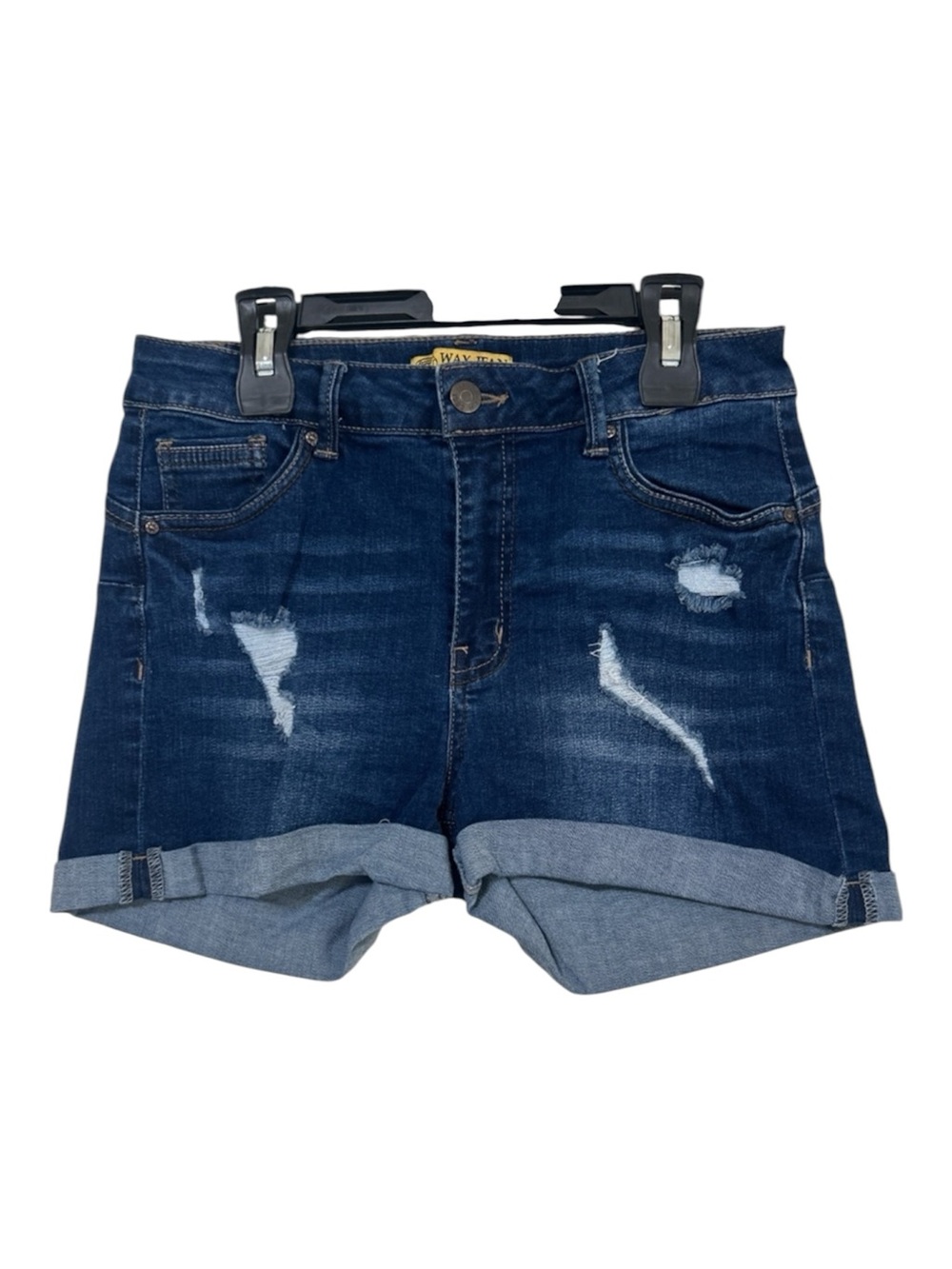 Wax Jean Butt I Love You Distressed Denim Cuffed Shorts Size M